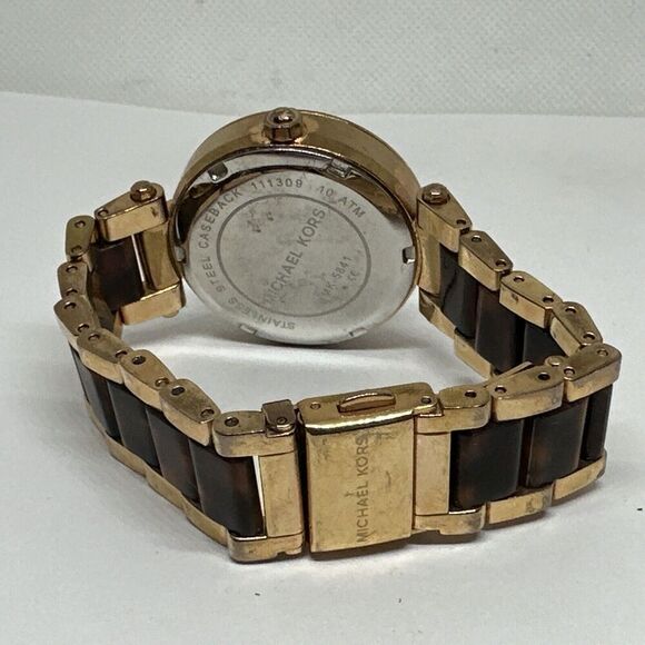 Michael Kors MK5841 Women's Two Tone Analog Rose Dial Quartz Wrist Watch NUL64 - Picture 9 of 11